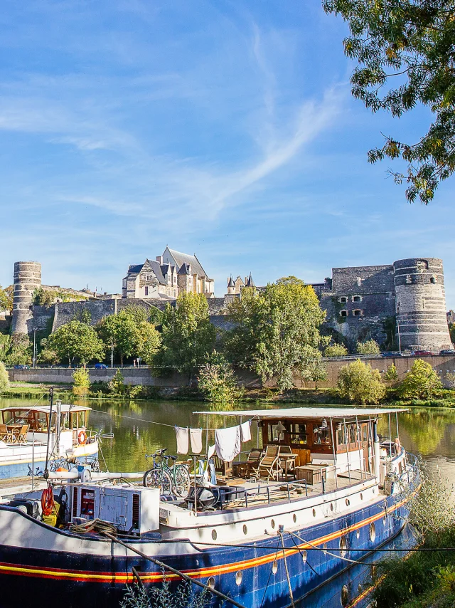 Vue sur le Château d'Angers depuis la Cale de la Savatte