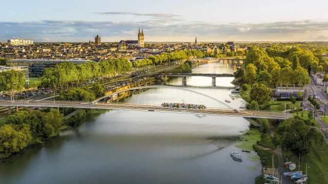 Vue panorama sur la Maine et la ville d'Angers