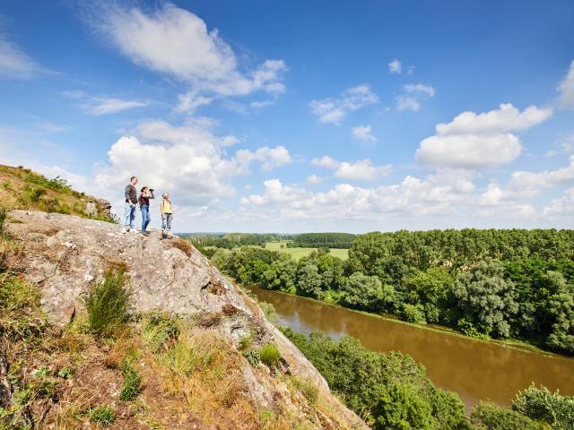 View on the Louet valley during the hike to the Roche de Mûrs