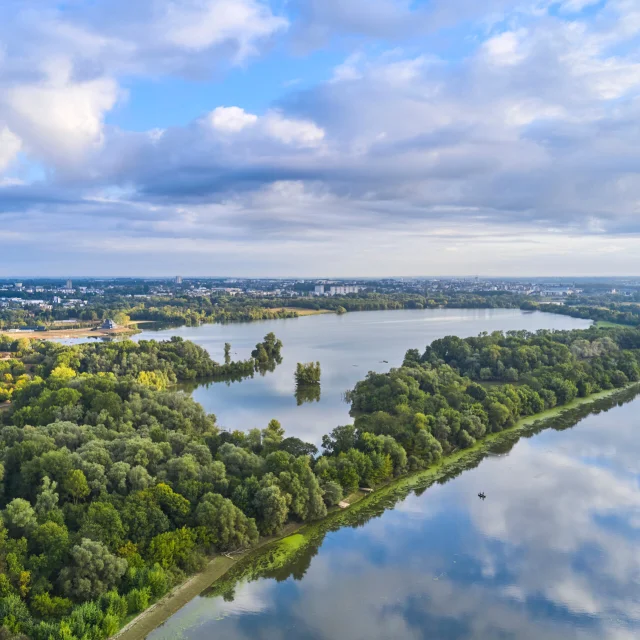 Aerial view of Lac de Maine