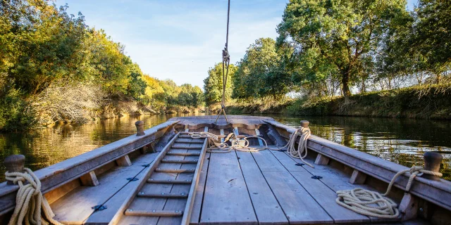 Gabarre trip on the Maine river