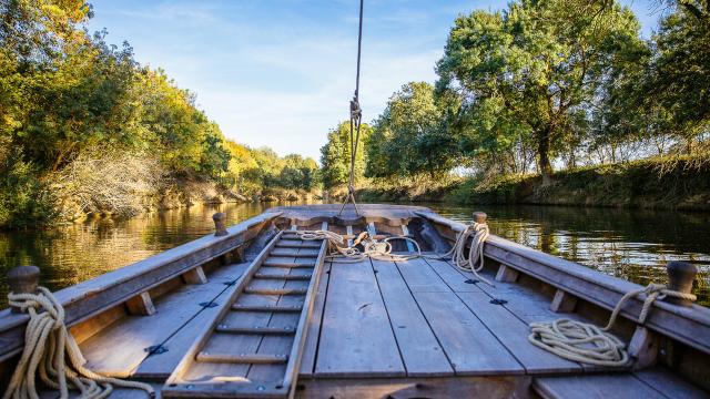 Gabarre trip on the Maine river