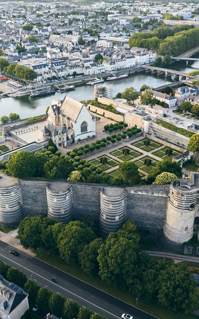 Vista aérea del castillo de Angers