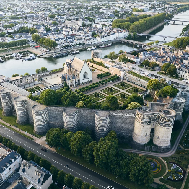 Aerial view of Angers Castle