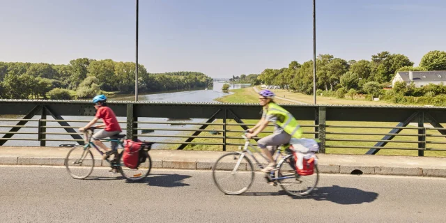 Cyclists on bikes