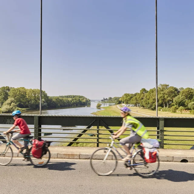 Cyclists on bikes