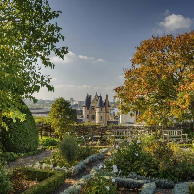 Plan large des jardins du château d'Angers