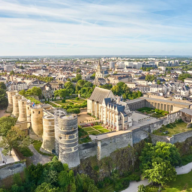 Vista aérea del castillo de Angers