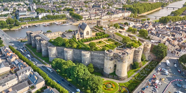 Plan large château d'Angers vue du dessus