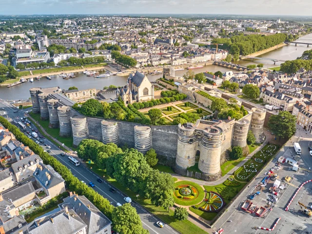 Plan large château d'Angers vue du dessus