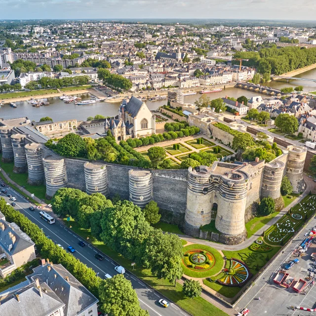 vista aérea del castillo de Angers