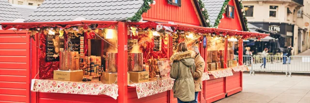 Christmas chalets in Place du Ralliement