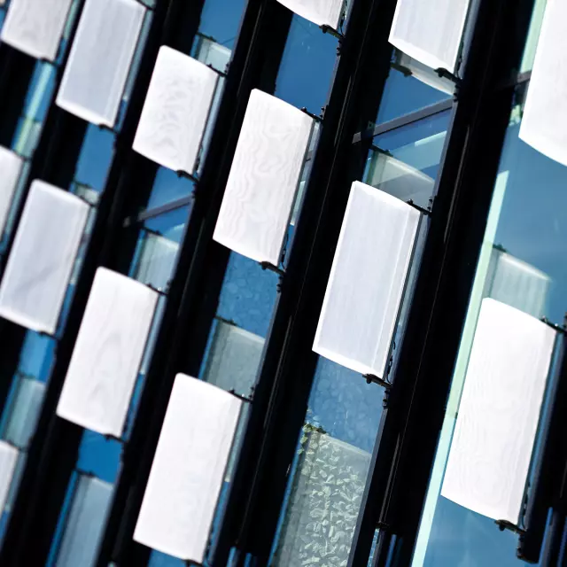 Détail de la façade du Centre de congrès d'Angers